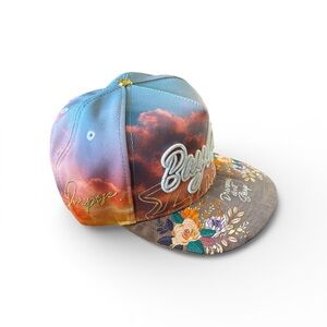 Vibrant Multicolor Cap with Floral Embroidery